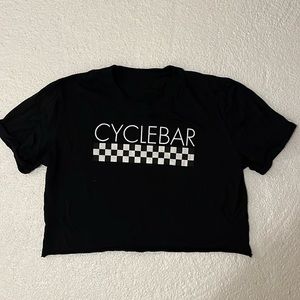 Cropped black Cyclebar t-shirt